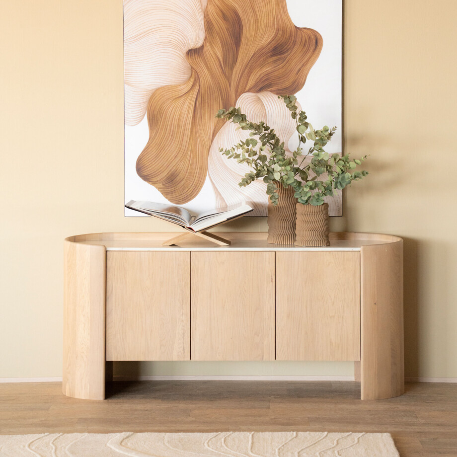 Eleonora Dressoir 'Don' Marmer en eikenhout, 165cm Eleonora Dressoir 'Don' Marmer en eikenhout, 165cm afbeelding 1