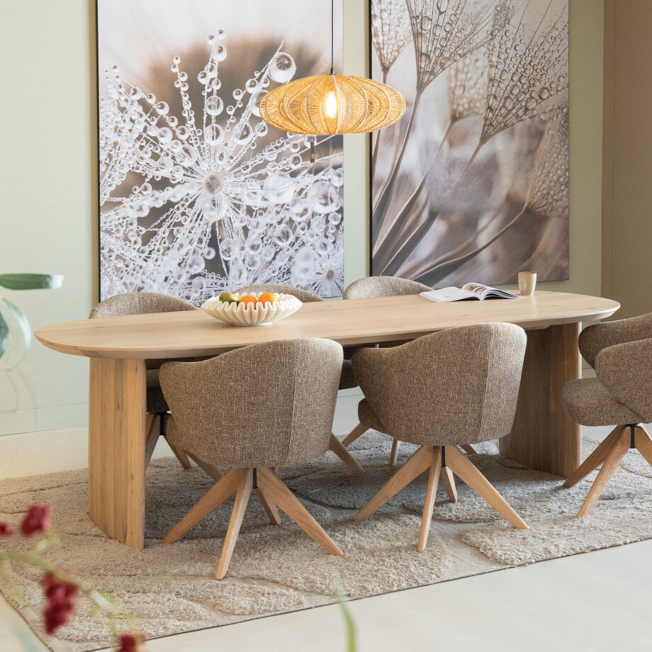 Eleonora Eettafel 'Dex' Eiken, 250 x 100cm, kleur Naturel afbeelding 1