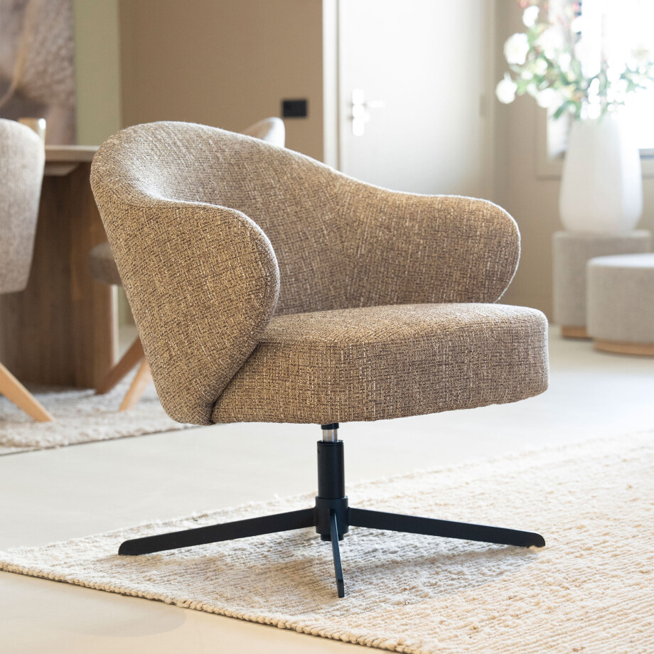 Eleonora Draaifauteuil 'Connor' kleur Bruin afbeelding 1