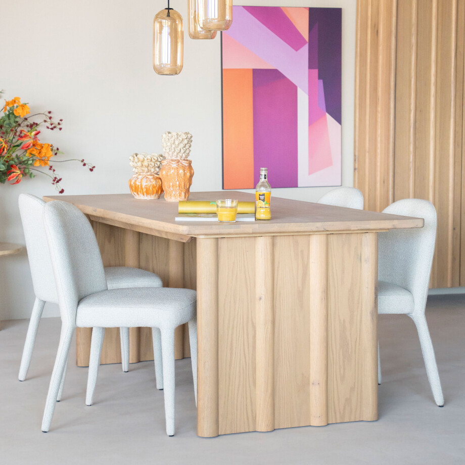 Eleonora Eettafel 'Jake' Eiken, 180 x 100cm, kleur Naturel afbeelding 1