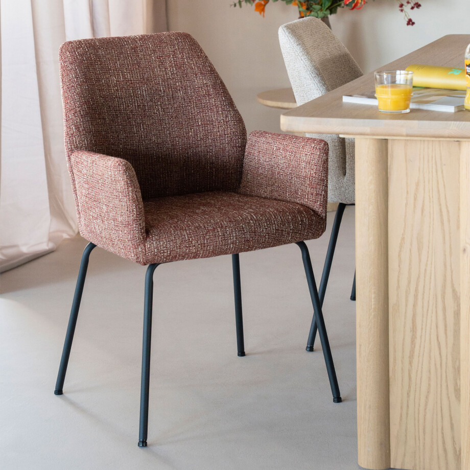 Eleonora Eetkamerstoel 'Indy' kleur Rood afbeelding 1