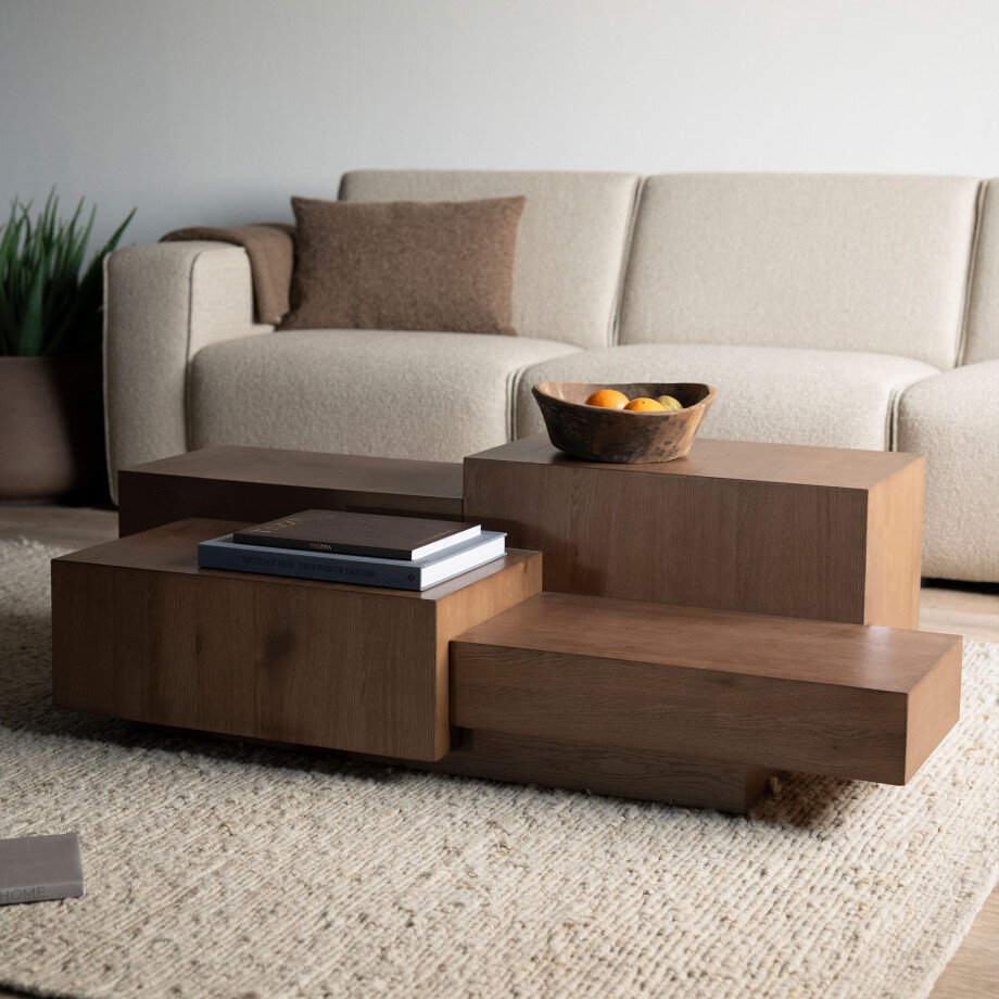 Eleonora Salontafel 'Quinten' Eiken, 140 x 75cm, kleur Bruin afbeelding 1