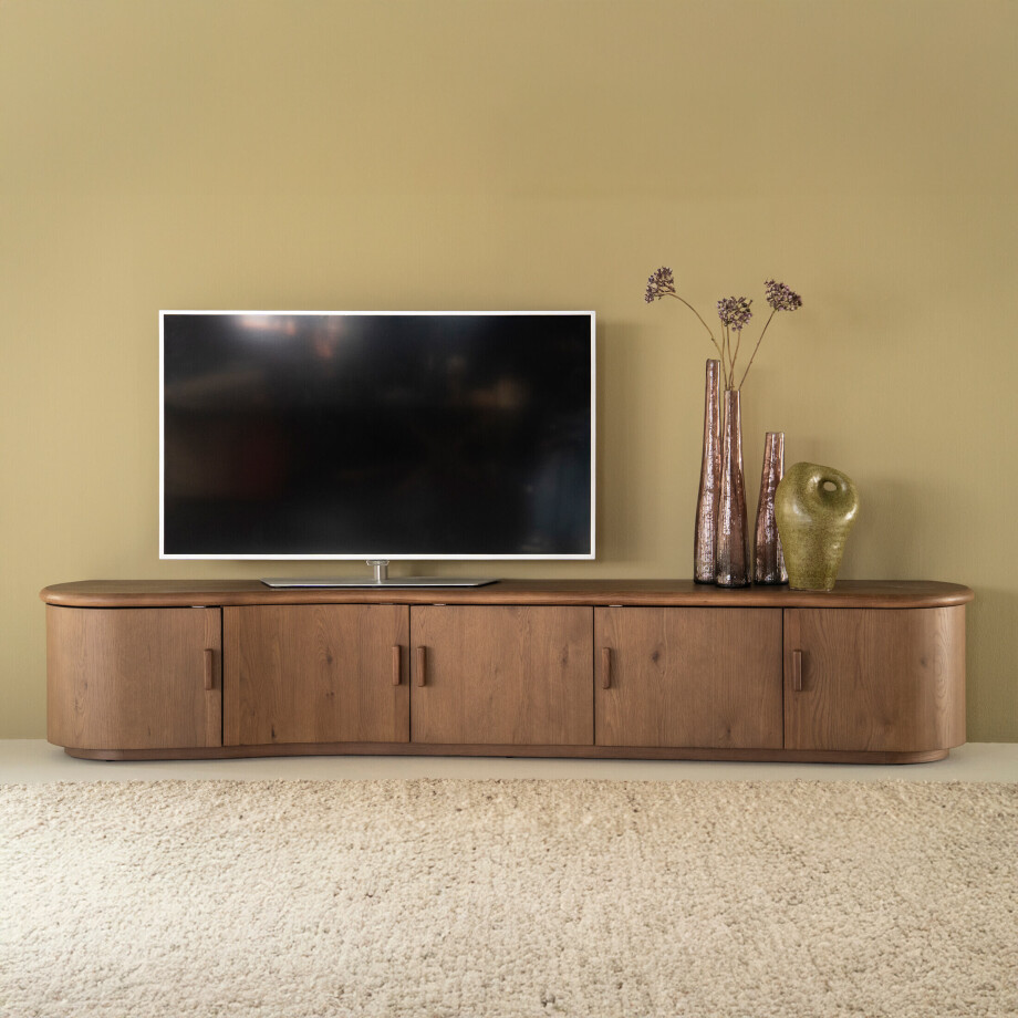 Eleonora TV-meubel 'Josh' Eiken, 240cm, kleur Bruin Eleonora TV-meubel 'Josh' Eiken, 240cm, kleur Bruin afbeelding 1