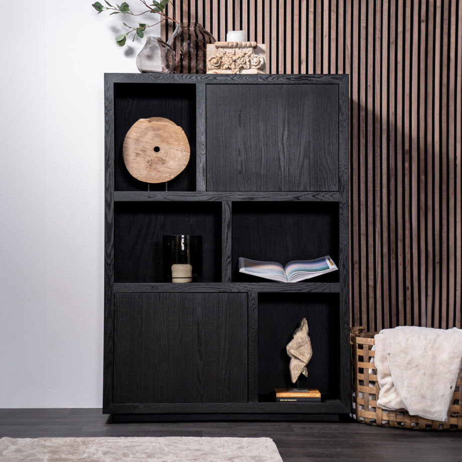 Eleonora Opbergkast 'Helsinki' Eiken, kleur Zwart, 170 x 120cm afbeelding 1