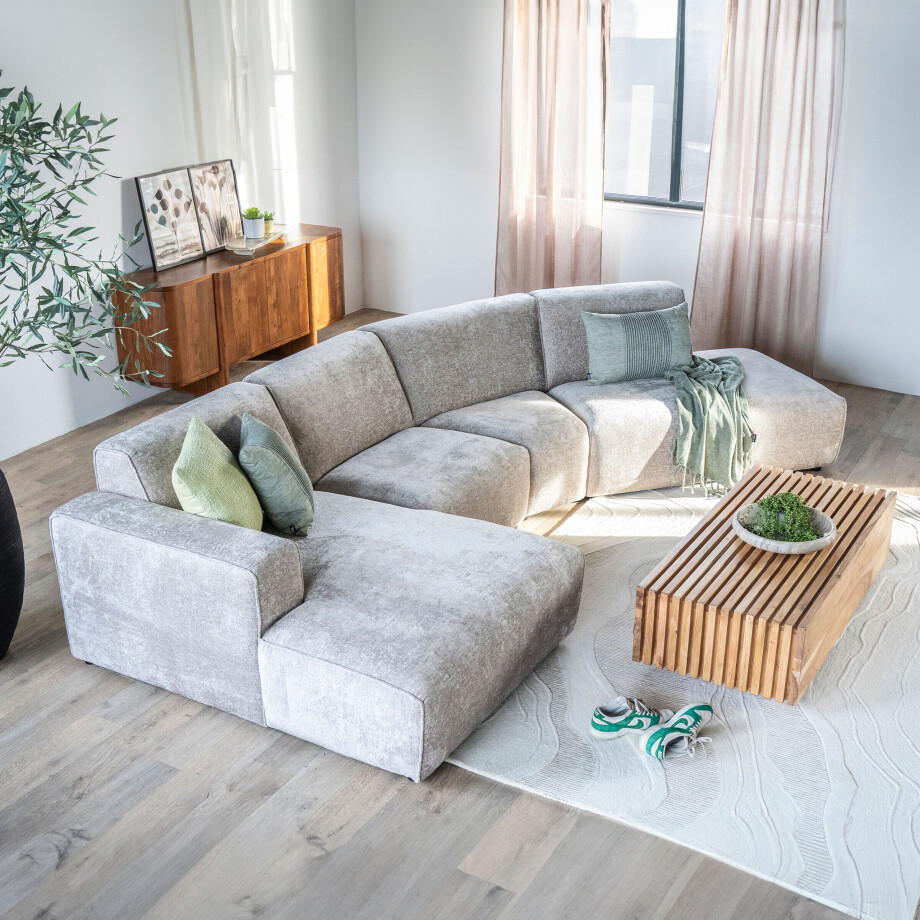 Sevn Loungebank 'Elise' links, kleur beige Sevn Loungebank 'Elise' links, kleur beige afbeelding