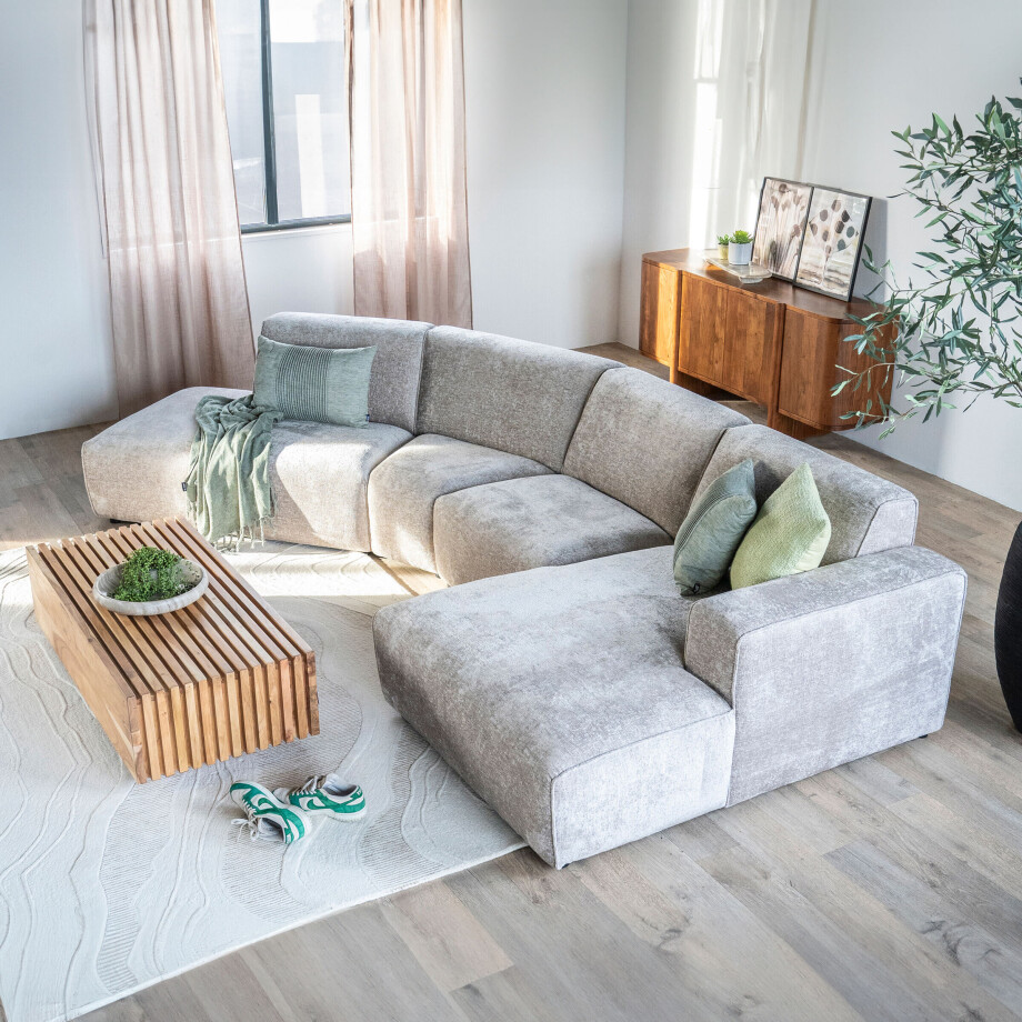 Sevn Loungebank 'Elise' rechts, kleur beige Sevn Loungebank 'Elise' rechts, kleur beige afbeelding