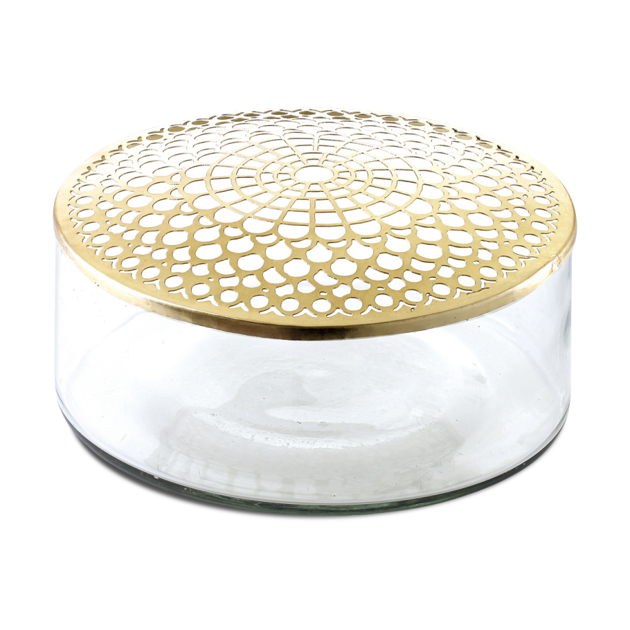 Elva glazen vaas met goud - 20,5 x 10 cm Elva glazen vaas met goud - 20,5 x 10 cm afbeelding 1