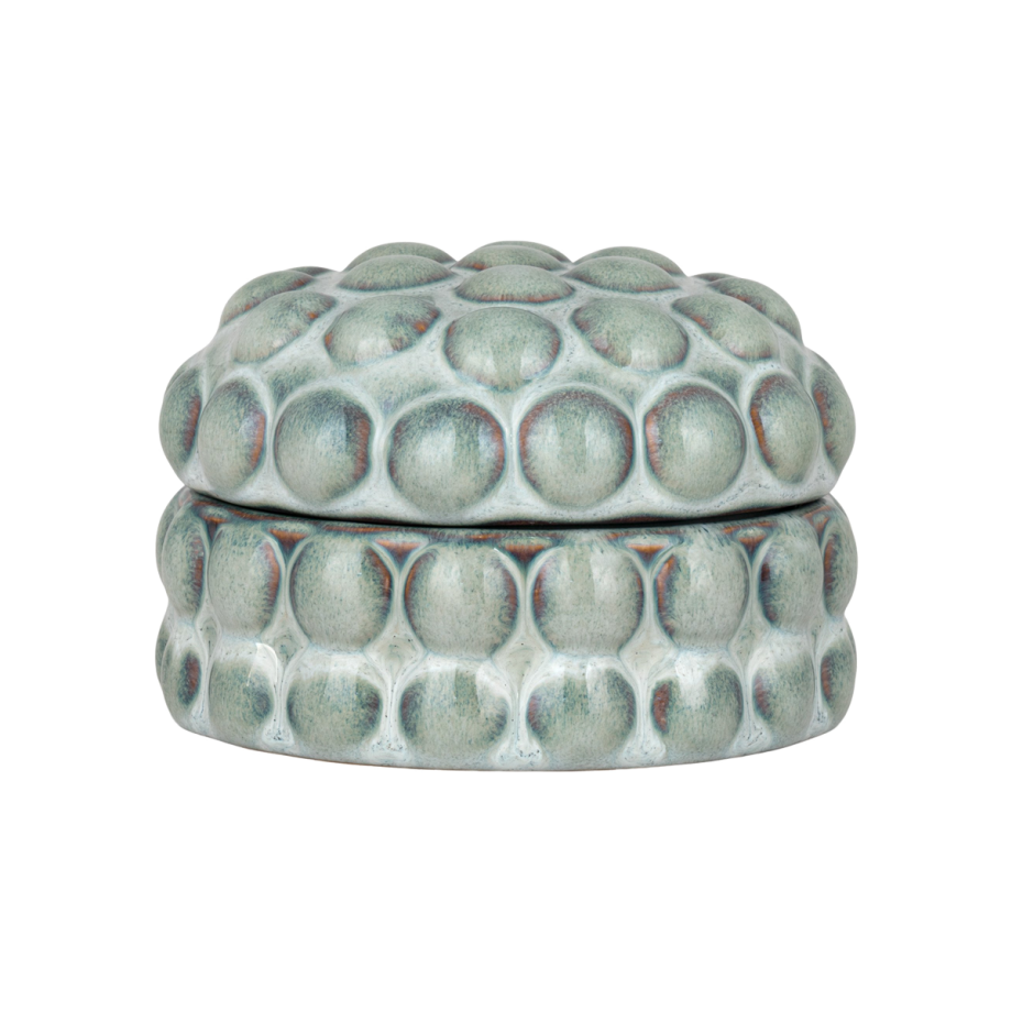 Elvia voorraadpot keramiek blauw - Ø 12,5 x 8,5 cm Elvia voorraadpot keramiek blauw - Ø 12,5 x 8,5 cm afbeelding 1