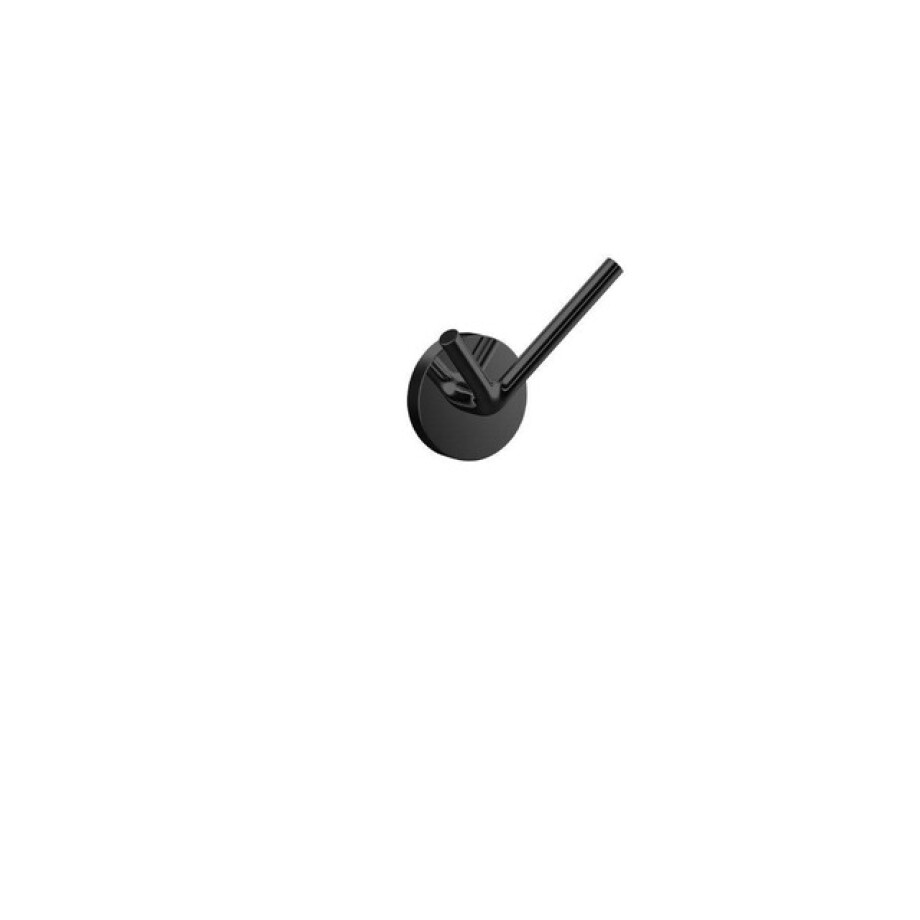 Emco Round Handdoekhaak - 4x4cm - dubbel - zwart 437513301 afbeelding 1