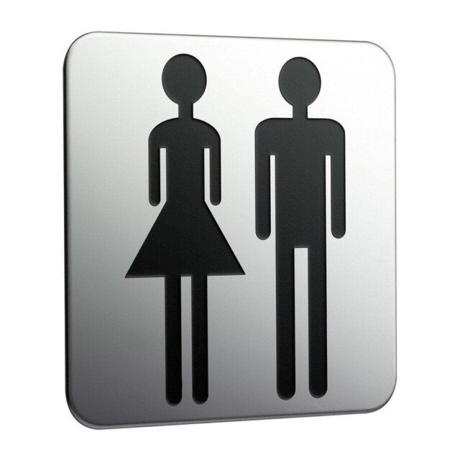 Emco System 2 deurplaat "dames en heren" chroom 357600000 afbeelding 1