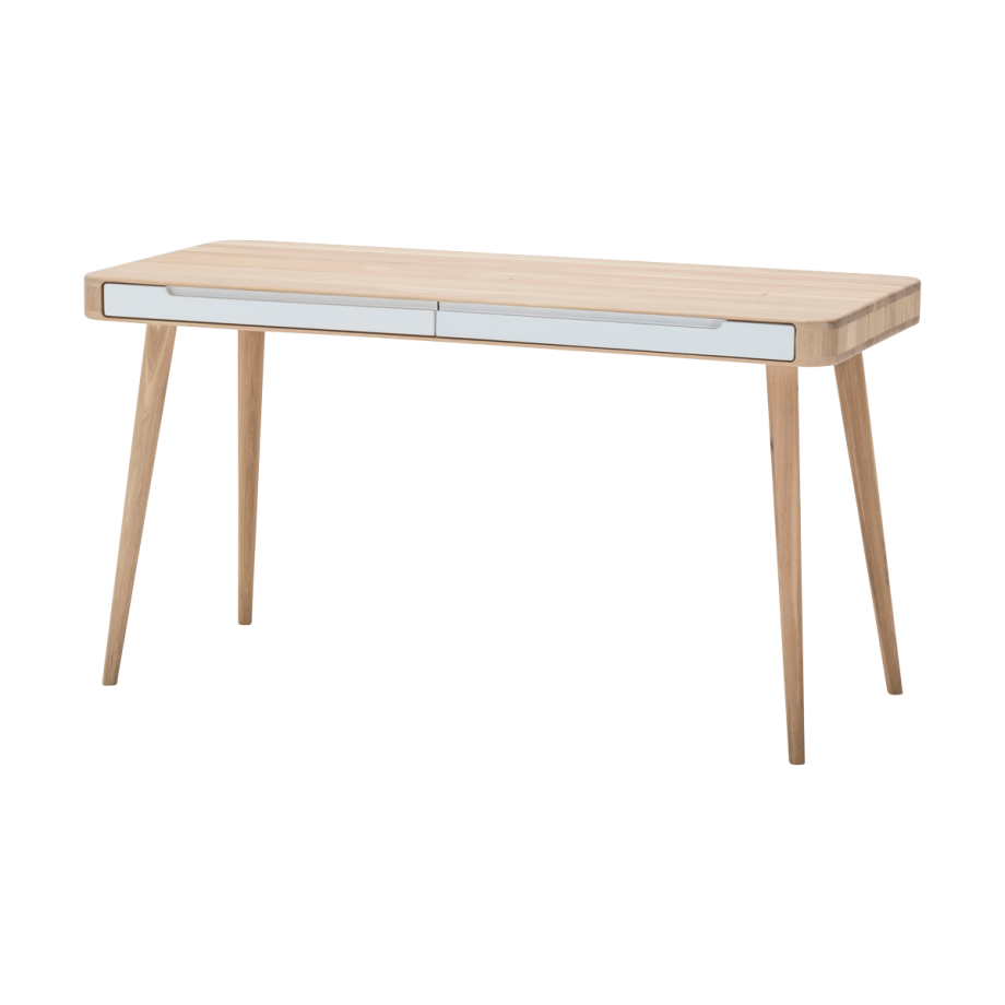 Ena desk houten bureau whitewash - 140 x 60 cm afbeelding 1