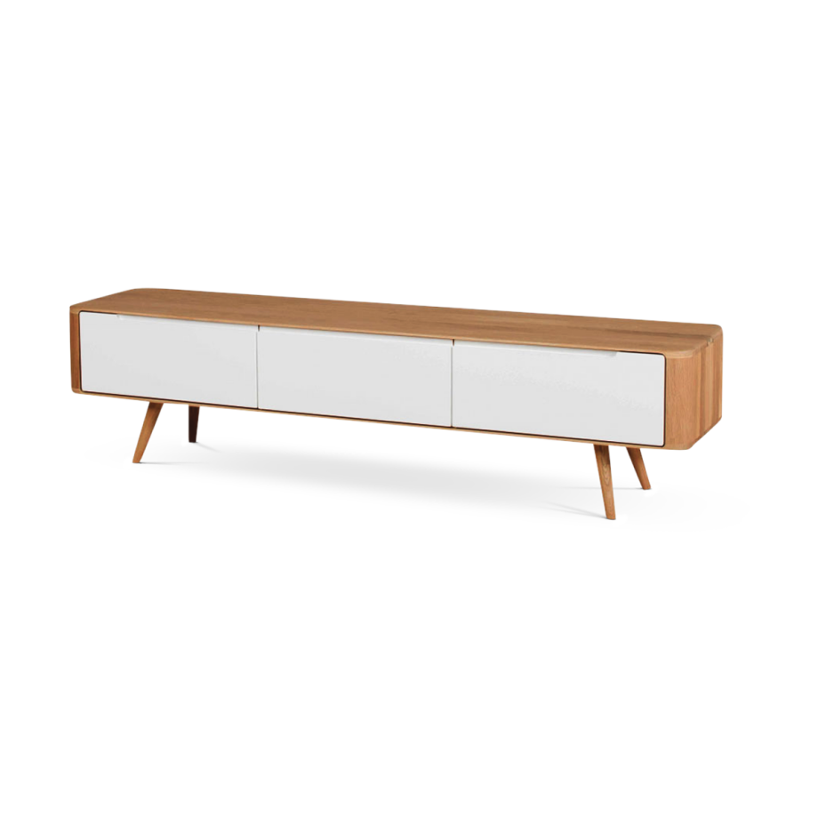 Ena lowboard houten tv meubel naturel - 180 x 42 cm Ena lowboard houten tv meubel naturel - 180 x 42 cm afbeelding 1