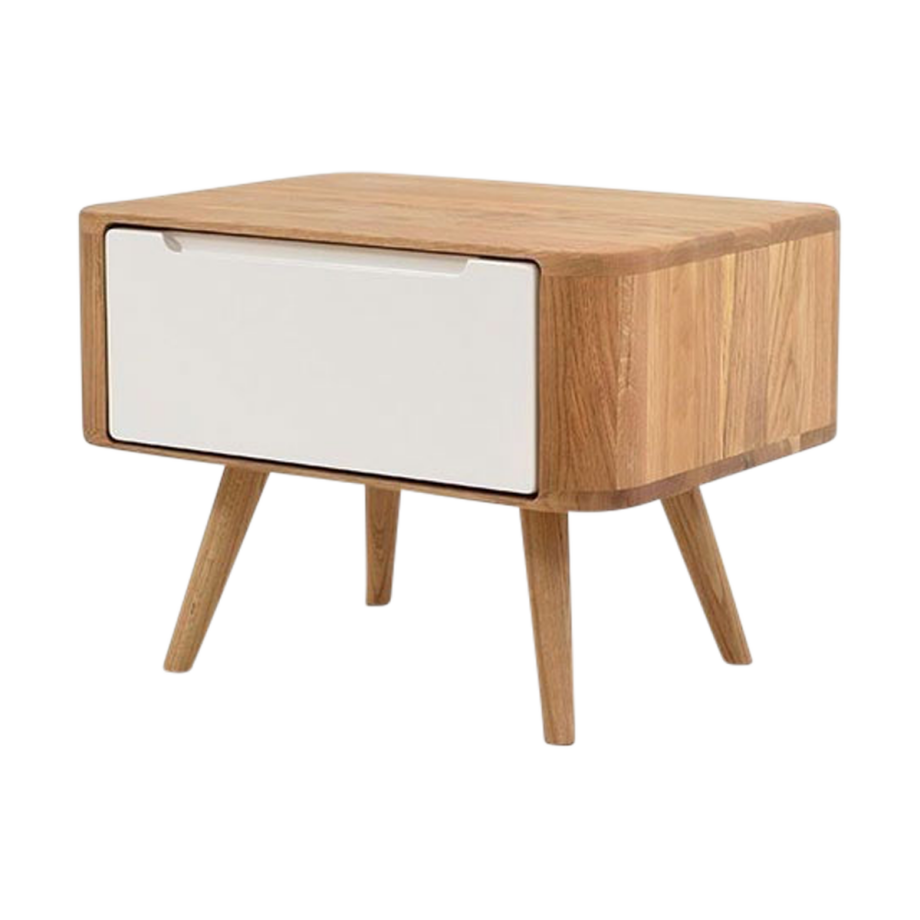 Ena nightstand 55 houten nachtkastje naturel - 1 lade Ena nightstand 55 houten nachtkastje naturel - 1 lade afbeelding 1