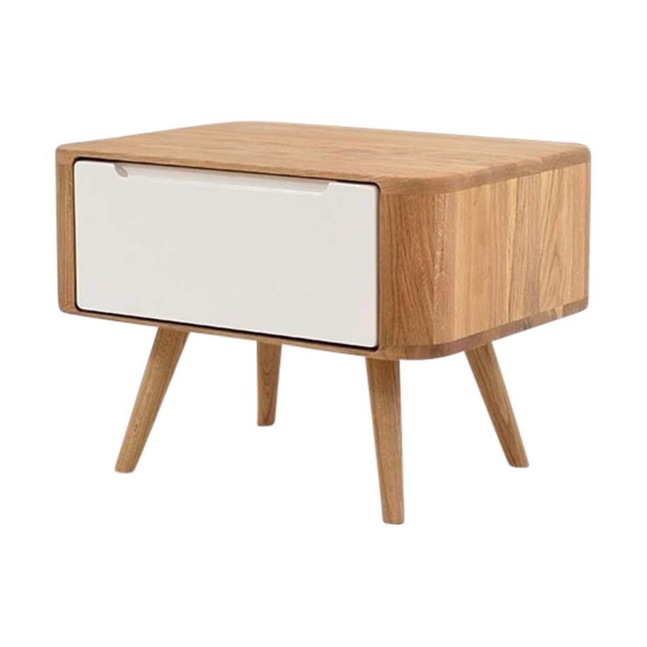 Ena nightstand 55 houten nachtkastje naturel - 1 lade afbeelding 1