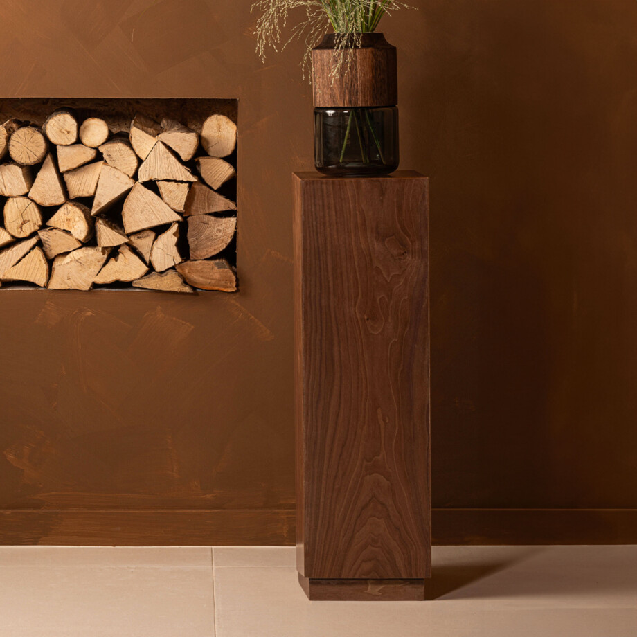 WOOOD Plantenstandaard 'Enid' Walnoot, 80cm hoog WOOOD Plantenstandaard 'Enid' Walnoot, 80cm hoog afbeelding 1