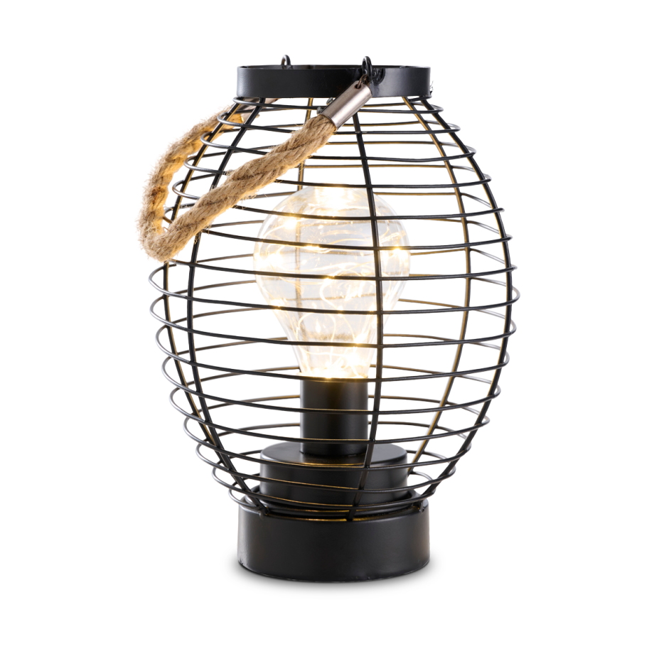 Enzo metalen tuinlantaarn zwart - Ø 20 x 24 cm Enzo metalen tuinlantaarn zwart - Ø 20 x 24 cm afbeelding 1