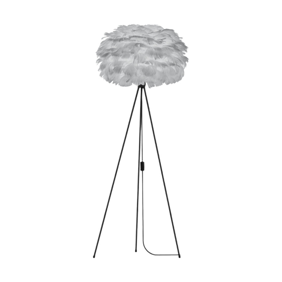 Eos Large vloerlamp light grey - met tripod zwart - Ø 65 cm afbeelding 