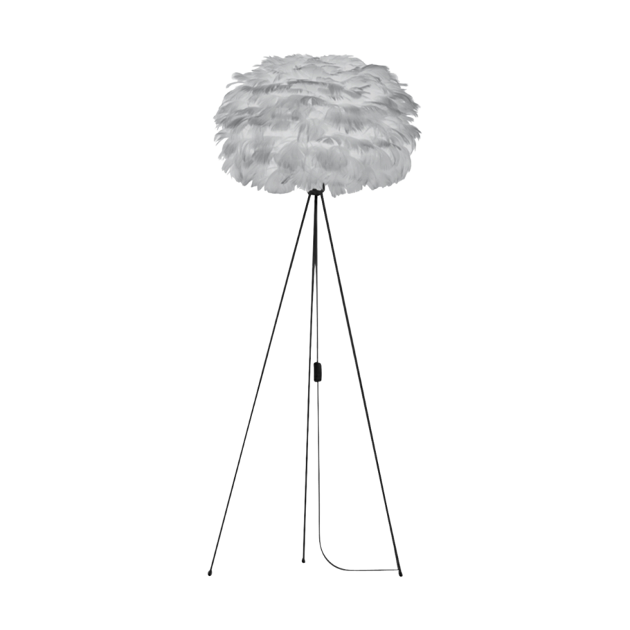 Eos Medium vloerlamp light grey - met tripod zwart - Ø 45 cm afbeelding 