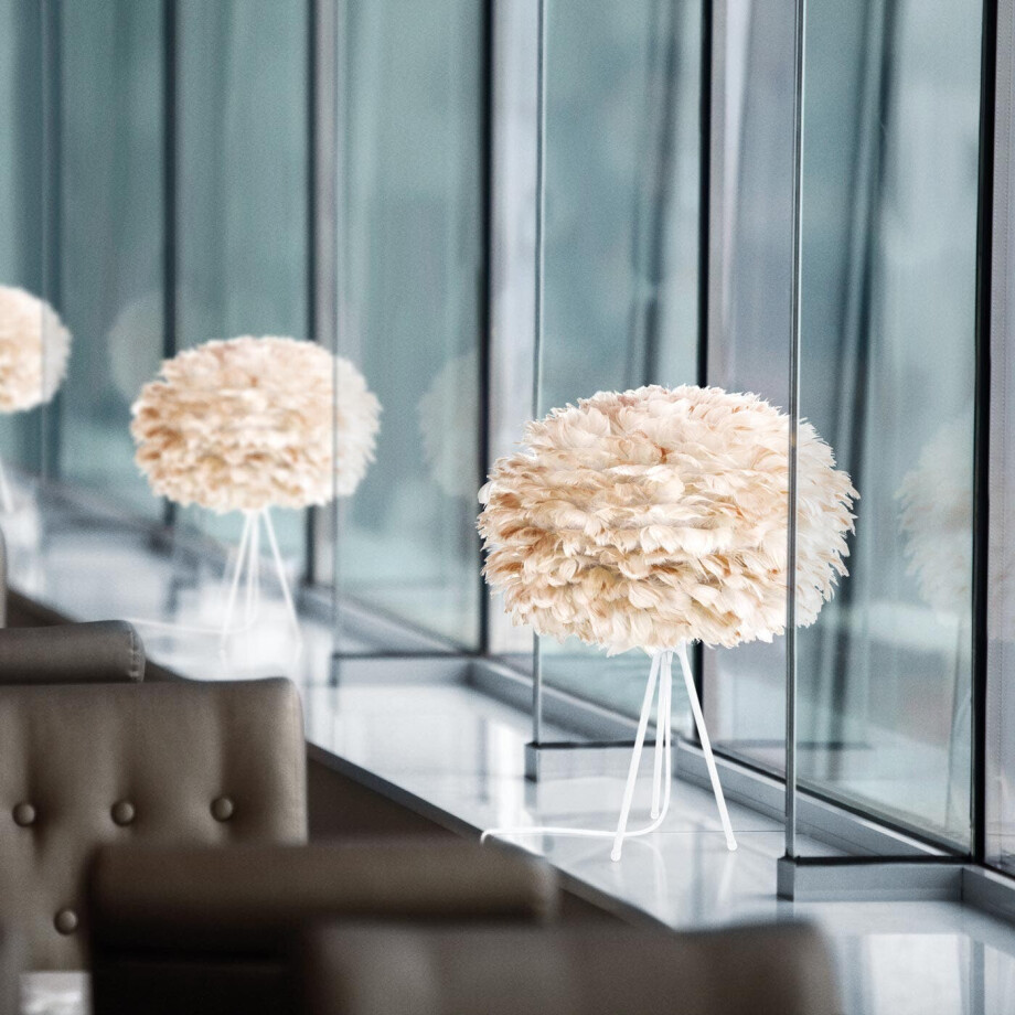 Eos Medium tafellamp light brown - met tripod wit - Ø 45 cm Eos Medium tafellamp light brown - met tripod wit - Ø 45 cm afbeelding 1