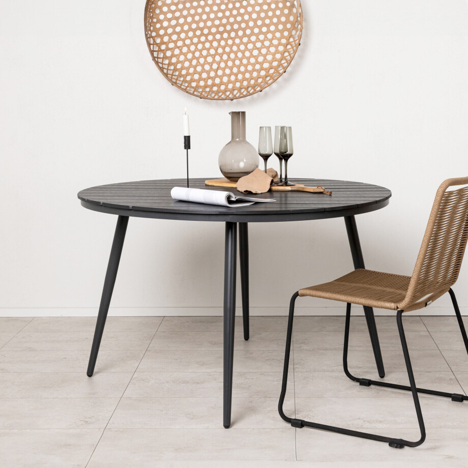 Nohr Ronde Tuintafel 'Erikka' 120cm, kleur Zwart Nohr Ronde Tuintafel 'Erikka' 120cm, kleur Zwart afbeelding 1