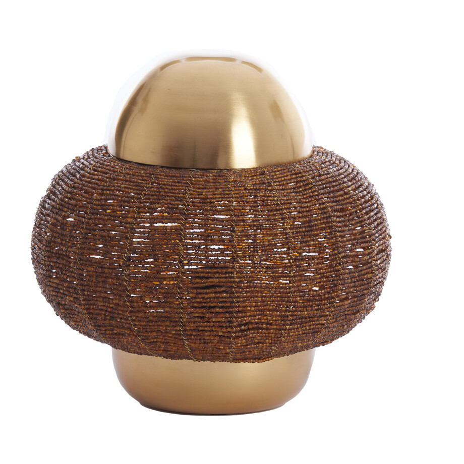 Light & Living Tafellamp 'Cetara' Kralen, 26cm, kleur Bruin Light & Living Tafellamp 'Cetara' Kralen, 26cm, kleur Bruin afbeelding 1