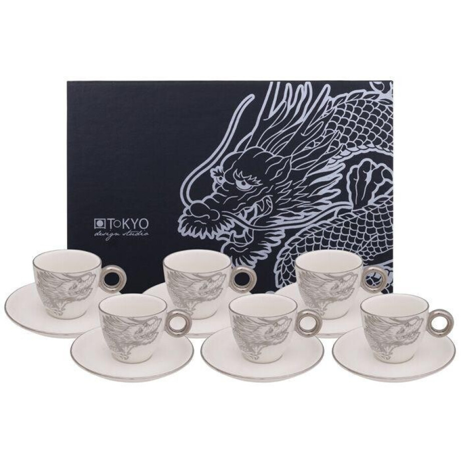 Espresso Set Dragon Platinum | Tokyo Design Studio afbeelding 1