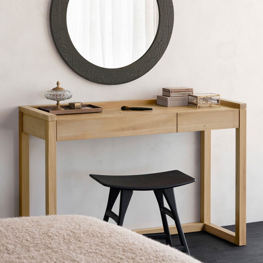 Ethnicraft Bureau 'Frame' Geolied Eikenhout, 120 x 43cm, kleur Naturel Ethnicraft Bureau 'Frame' Geolied Eikenhout, 120 x 43cm, kleur Naturel afbeelding