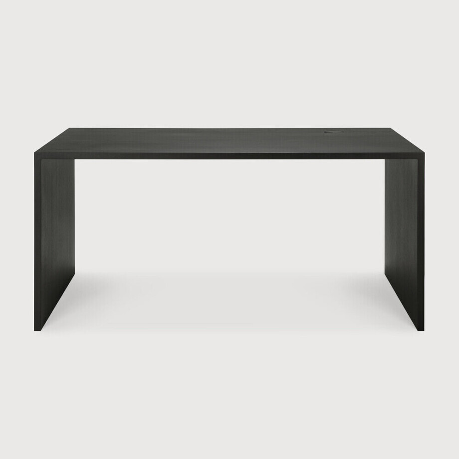 Ethnicraft Bureau 'U' Gevernist Eikenhout, 160 x 80cm, kleur Zwart Ethnicraft Bureau 'U' Gevernist Eikenhout, 160 x 80cm, kleur Zwart afbeelding 1