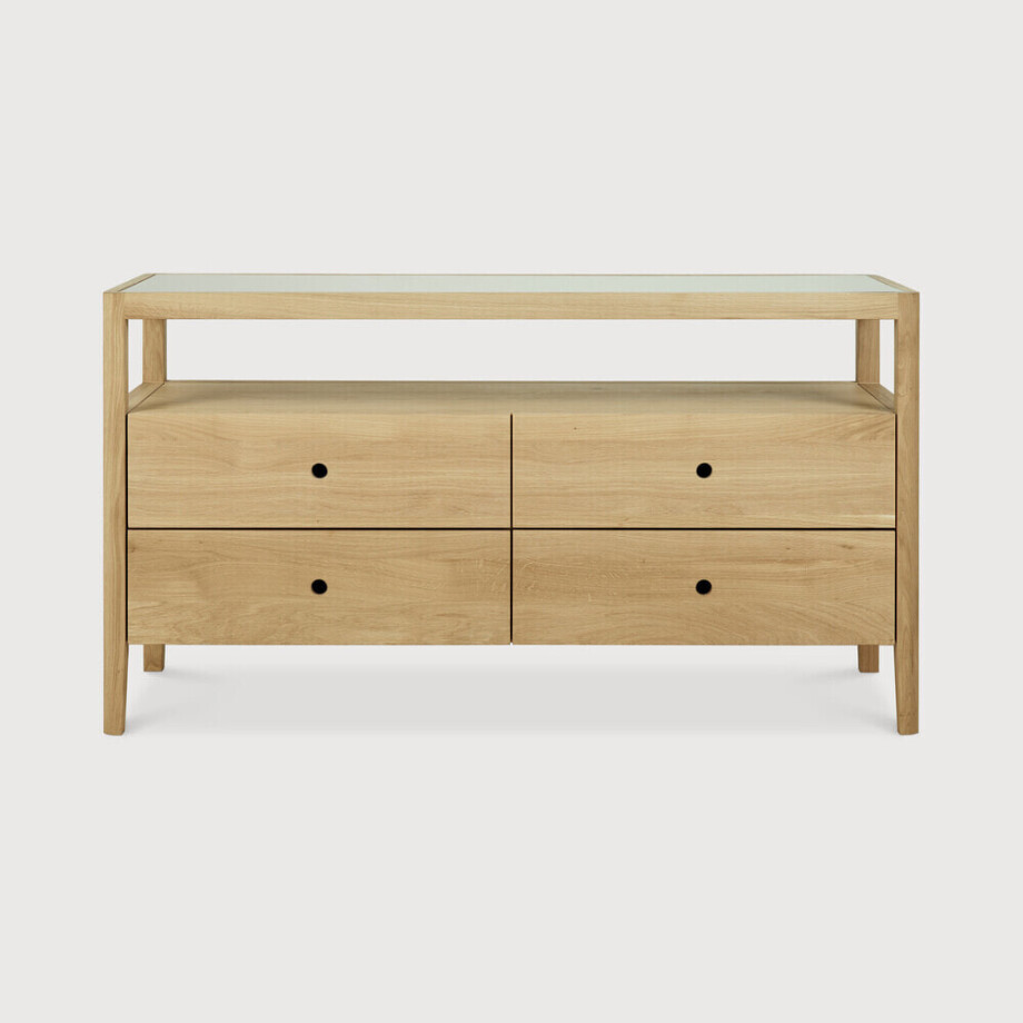 Ethnicraft Dressoir 'Spindle' Geolied Eikenhout, 150cm, kleur Naturel Ethnicraft Dressoir 'Spindle' Geolied Eikenhout, 150cm, kleur Naturel afbeelding 1