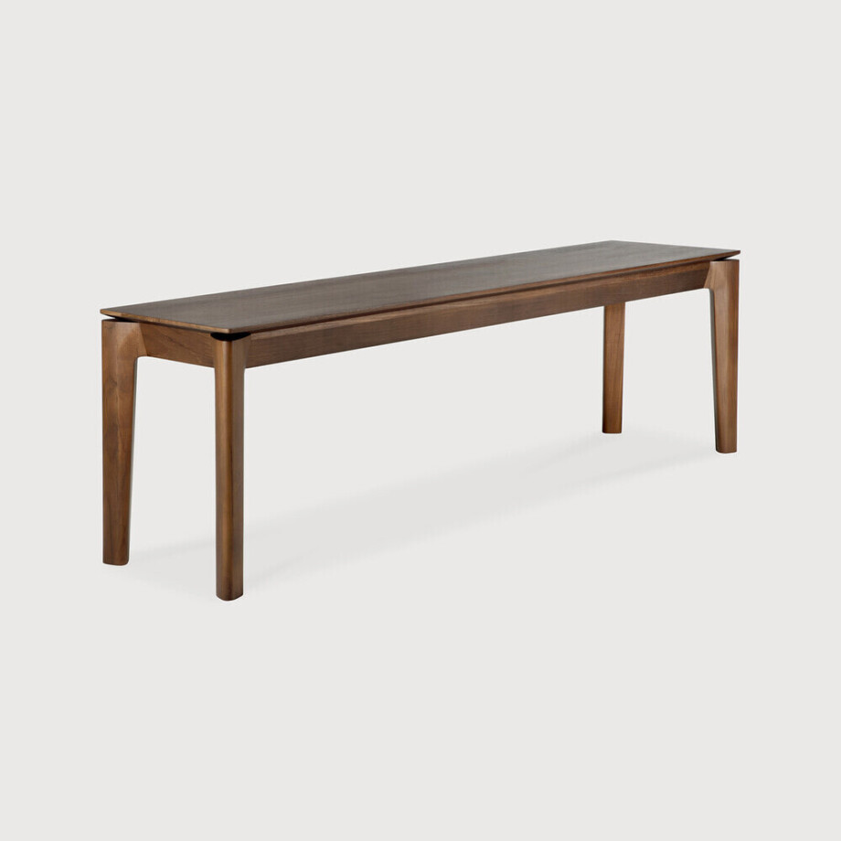 Ethnicraft Eetkamerbank 'Bok' Gevernist Teakhout, 166cm, kleur Bruin afbeelding 1