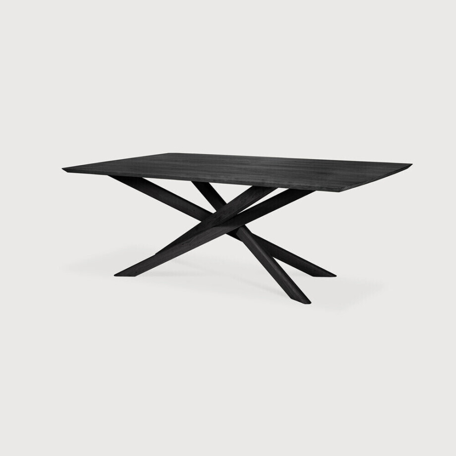 Ethnicraft Eettafel 'Mikado' Gevernist Eikenhout, 240 x 110cm, kleur Zwart afbeelding 1