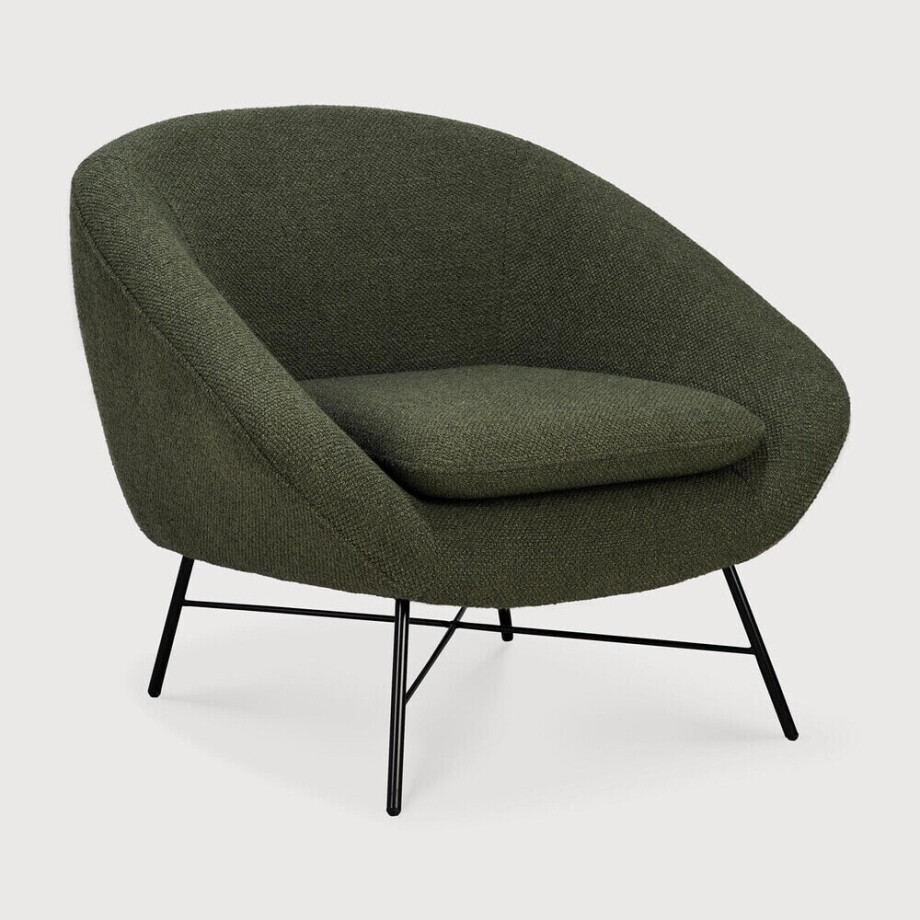 Ethnicraft Fauteuil 'Barrow' Structuurstof, kleur Pine Green afbeelding 1