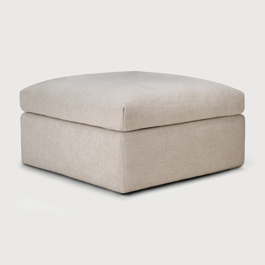 Ethnicraft Hocker 'Mellow' 80 x 80cm, kleur Ecru afbeelding 1