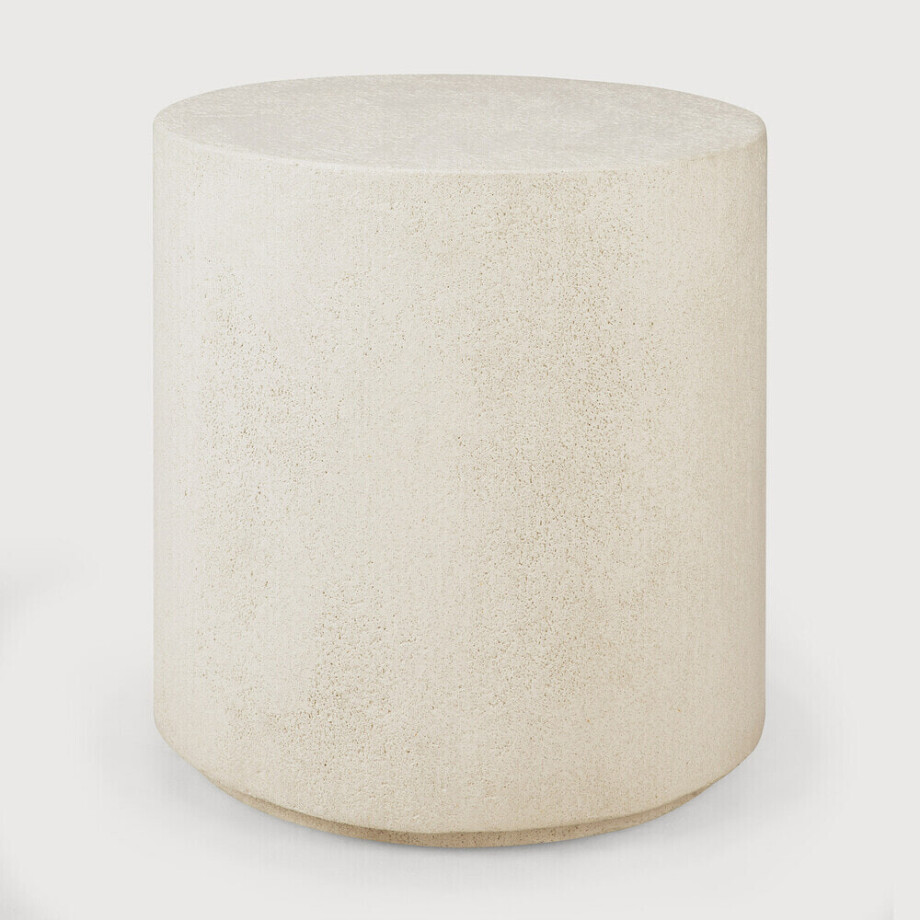 Ethnicraft Ronde Bijzettafel 'Elements' Microcement, 40cm, kleur Off White Ethnicraft Ronde Bijzettafel 'Elements' Microcement, 40cm, kleur Off White afbeelding 1