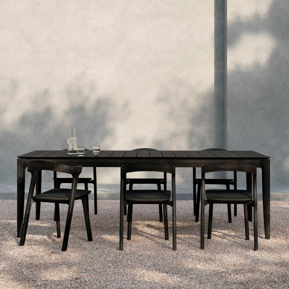 Ethnicraft Tuintafel 'Bok' Gevernist Teakhout, 200 x 100cm, kleur Zwart Ethnicraft Tuintafel 'Bok' Gevernist Teakhout, 200 x 100cm, kleur Zwart afbeelding 1