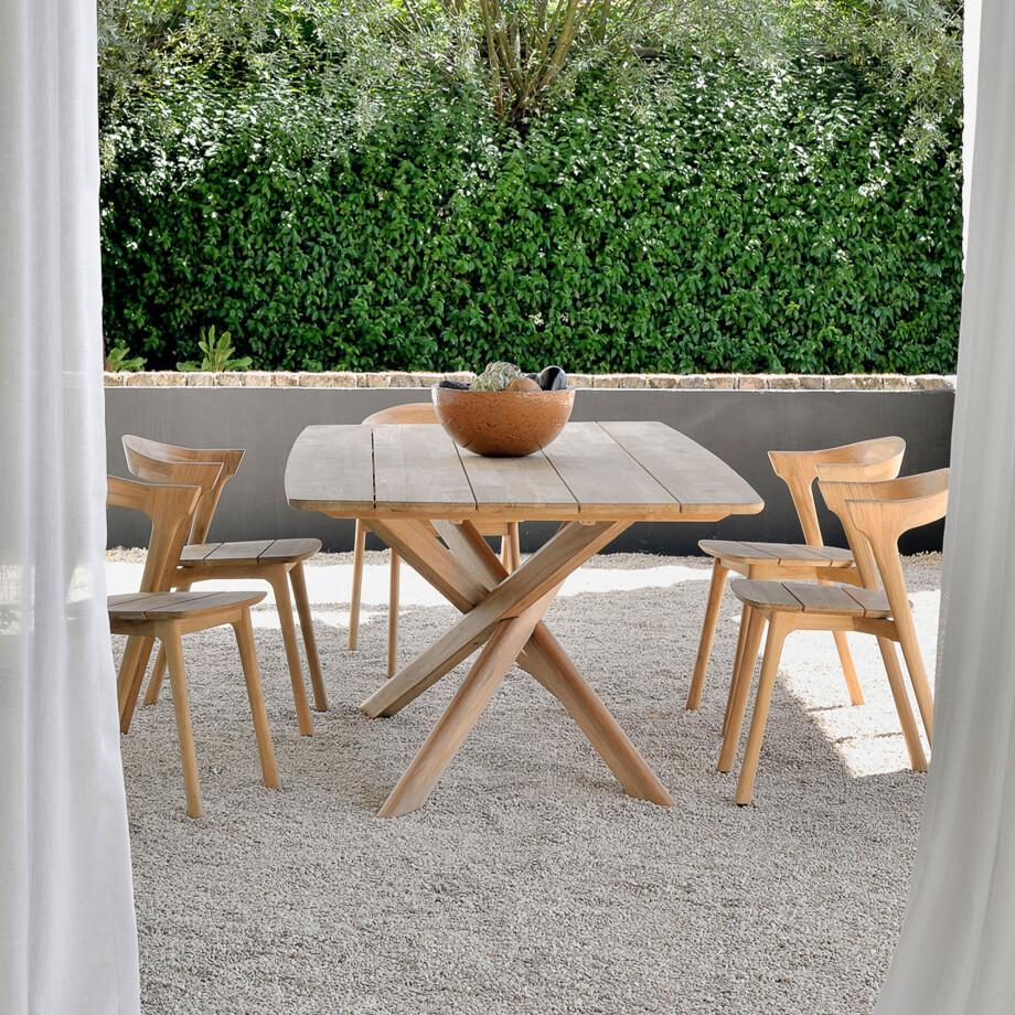 Ethnicraft Tuintafel 'Mikado' Teakhout, 240 x 108cm, kleur Naturel afbeelding 