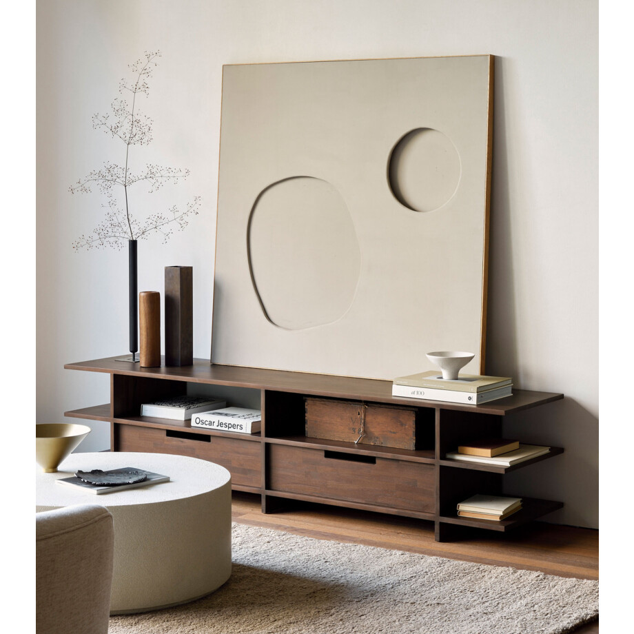 Ethnicraft TV-meubel 'Kabuki' Gevernist Teakhout, 200cm afbeelding 1