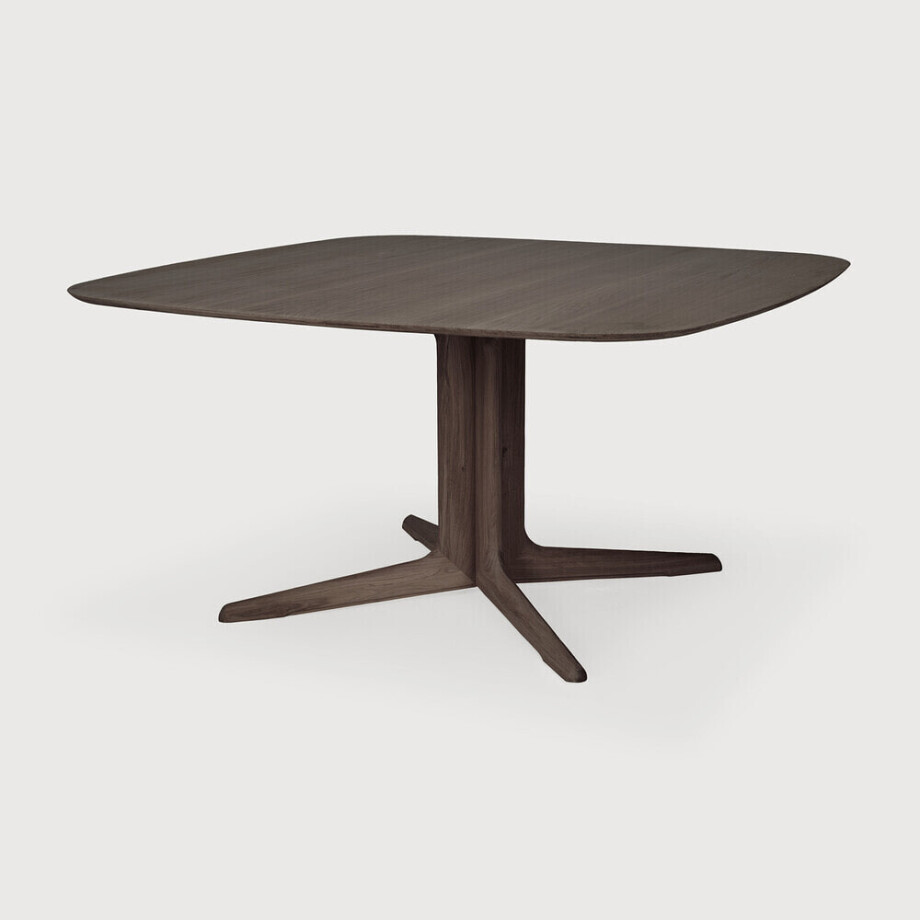 Ethnicraft Vierkante Eettafel 'Corto' Gevernist Eikenhout, 150 x 150cm, kleur Bruin afbeelding 1