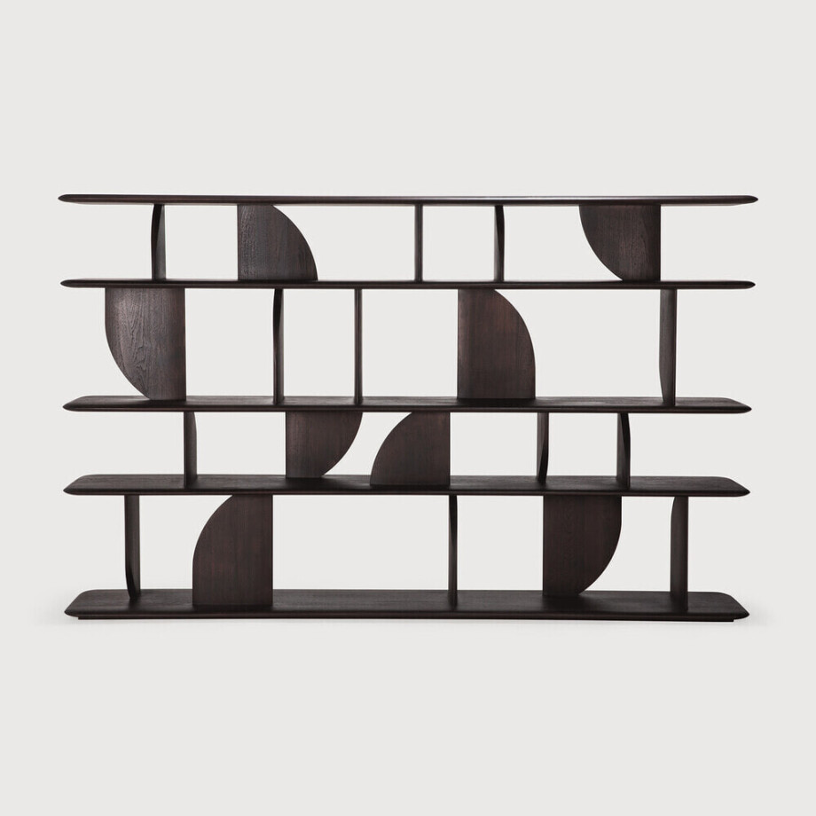 Ethnicraft Wandrek 'Geometric' Gevernist Teakhout, 130 x 210cm, kleur Donkerbruin Ethnicraft Wandrek 'Geometric' Gevernist Teakhout, 130 x 210cm, kleur Donkerbruin afbeelding 1