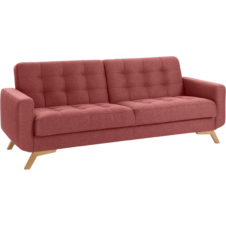 exxpo - sofa fashion 3-zitsbank Fiord comfortabel, optioneel kantelbank met bedfunctie en bedlade, houten voet afbeelding 1