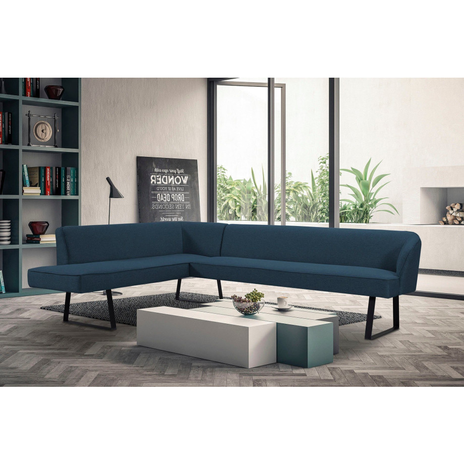 exxpo - sofa fashion Hoekbank Americano met opstaande naad en metalen poten, bekleding in verschillende kwaliteiten afbeelding 1