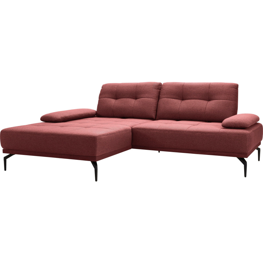 exxpo - sofa fashion Hoekbank Falcon, L-vorm Inclusief zitdiepteverstelling, verstelbare armleuning, metalen poten afbeelding 1