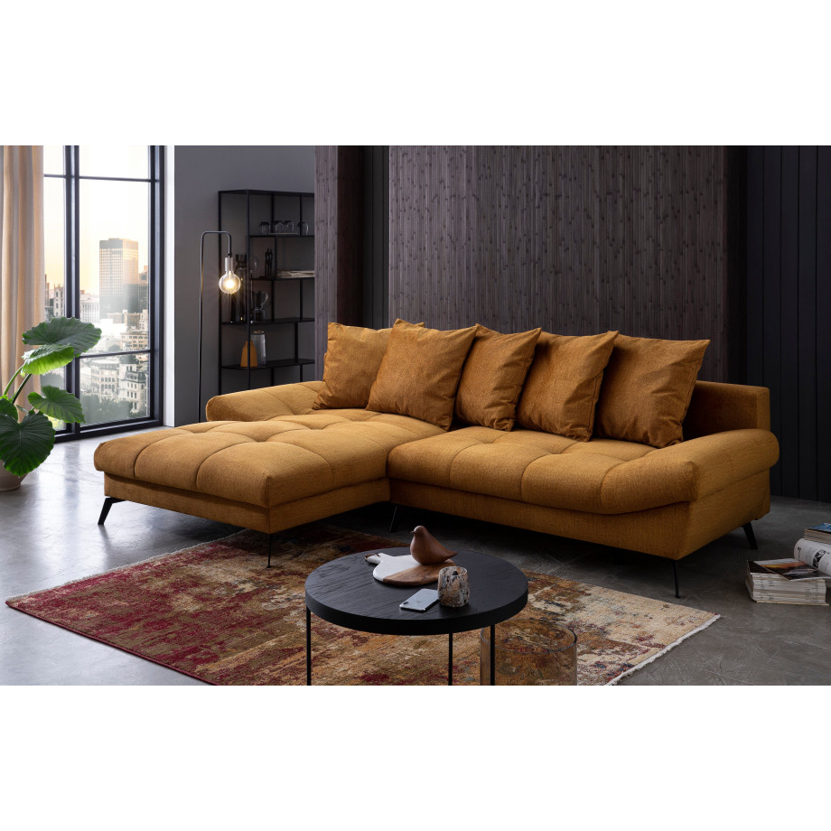 exxpo - sofa fashion Hoekbank Olmedo, L-vorm inclusief slaapbank functie, bedbox en rugkussens afbeelding 1