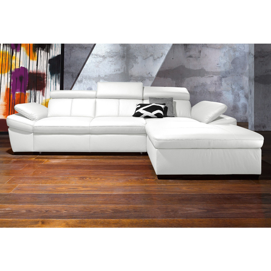 exxpo - sofa fashion Hoekbank Salerno, klassieke moderne functionele bank, hoog zitcomfort, L-vorm inclusief verstelbare hoofdsteun en armleuning, naar keuze met slaapfunctie afbeelding 1