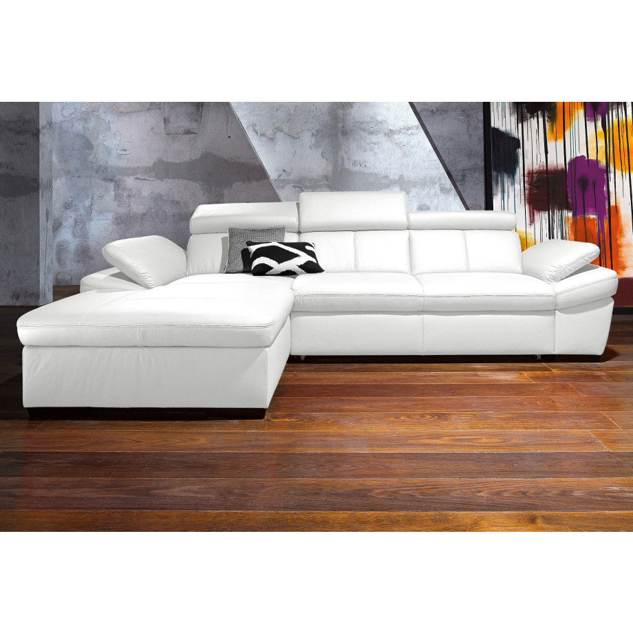 exxpo - sofa fashion Hoekbank Salerno, klassieke moderne functionele bank, hoog zitcomfort, L-vorm inclusief verstelbare hoofdsteun en armleuning, naar keuze met slaapfunctie afbeelding 1