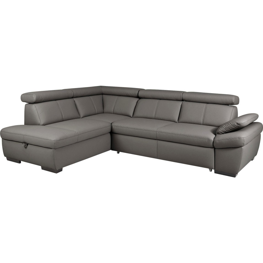 exxpo - sofa fashion Hoekbank Salerno, L-vorm inclusief verstelbare hoofdsteun en armleuning, naar keuze met slaapfunctie afbeelding 1