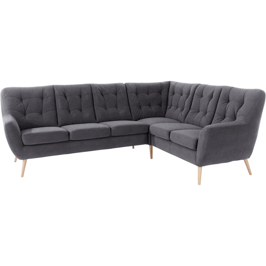 exxpo - sofa fashion Hoekbank Scandi, comfortabel en gezellig met verfijnde rugkussens in actuele kleuren in hoogwaardige bekledingskwaliteiten, l-vorm afbeelding 1