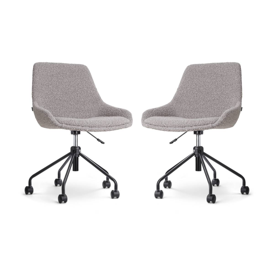 Set van 2 bureaustoelen Nout-Isa bouclé | Nolon Set van 2 bureaustoelen Nout-Isa bouclé | Nolon afbeelding 1