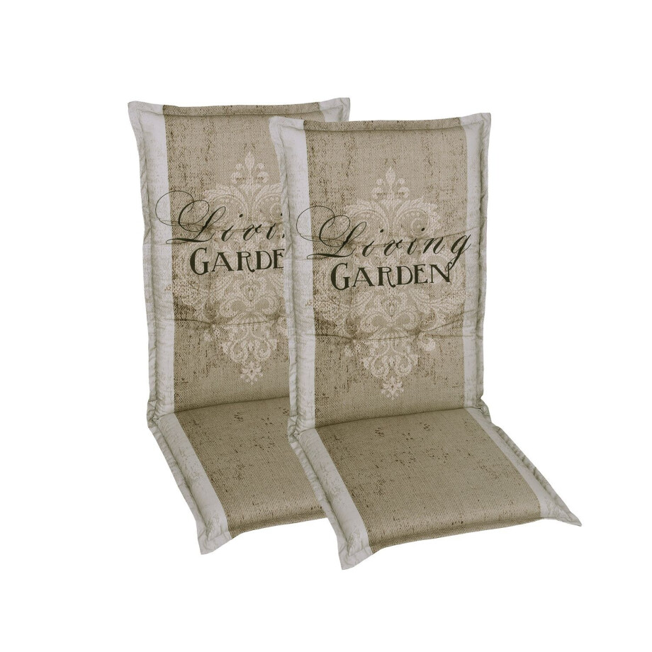 GO-DE Textil Tuinkussen (Stoelkussens voor stoelen met een lange rugleuning, Beige) GO-DE Textil Tuinkussen (Stoelkussens voor stoelen met een lange rugleuning, Beige) afbeelding 1