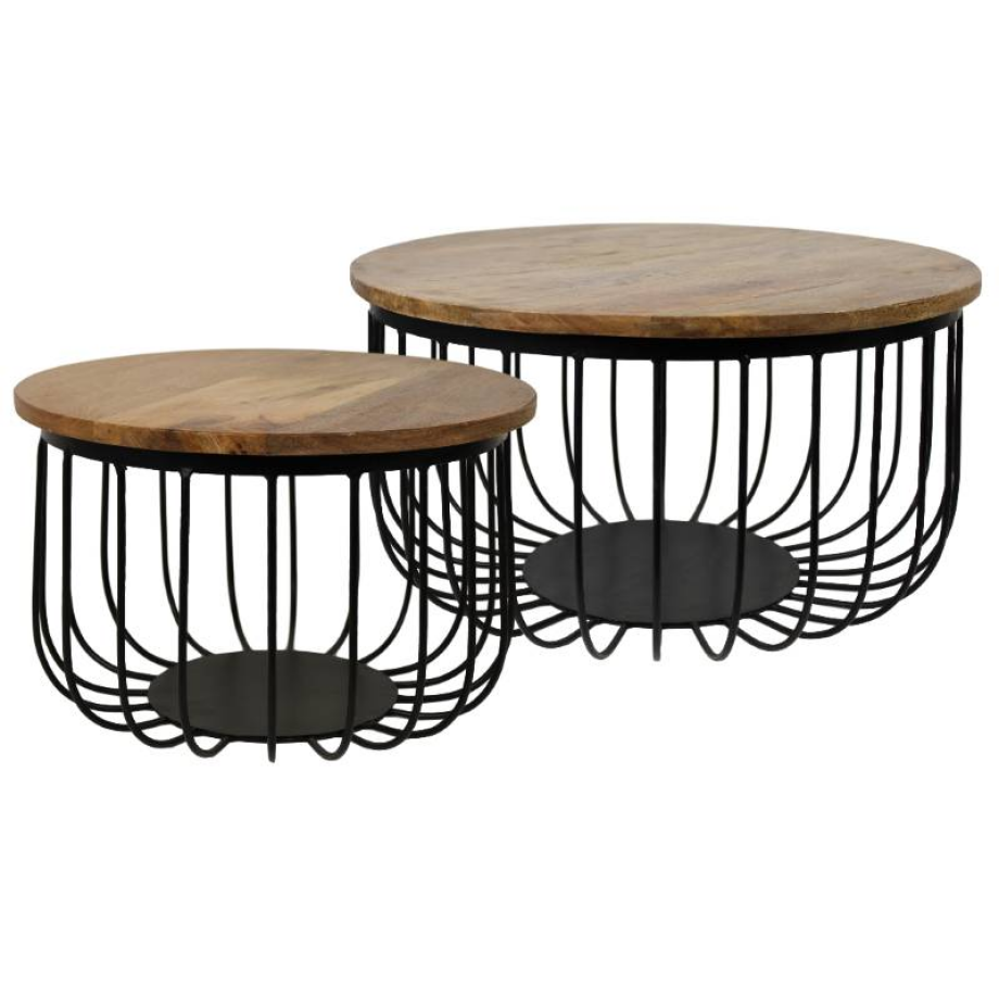Set van 2 ronde bijzettafels Maden | HSM Collection afbeelding 1